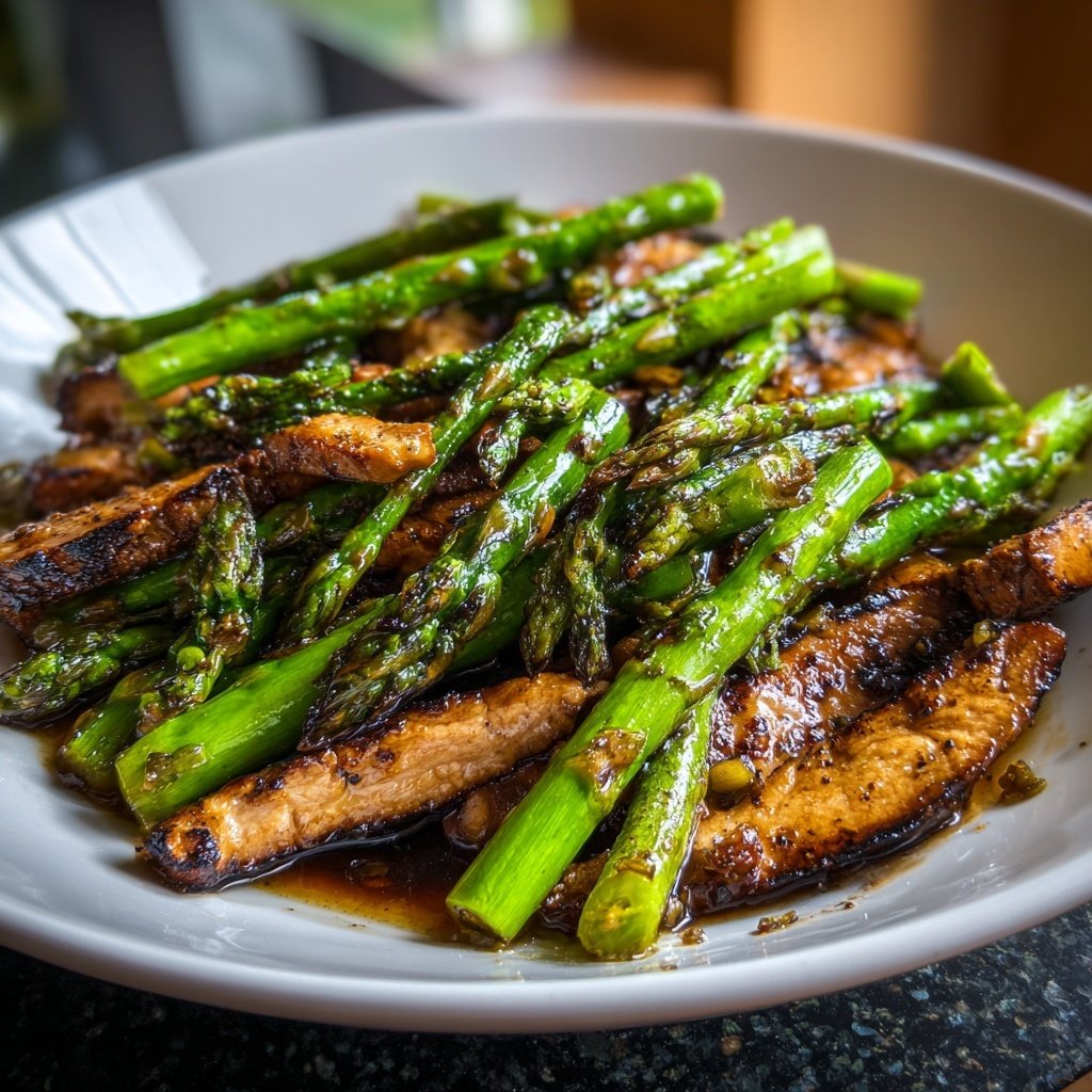 Sautierter Spargel mit Pute