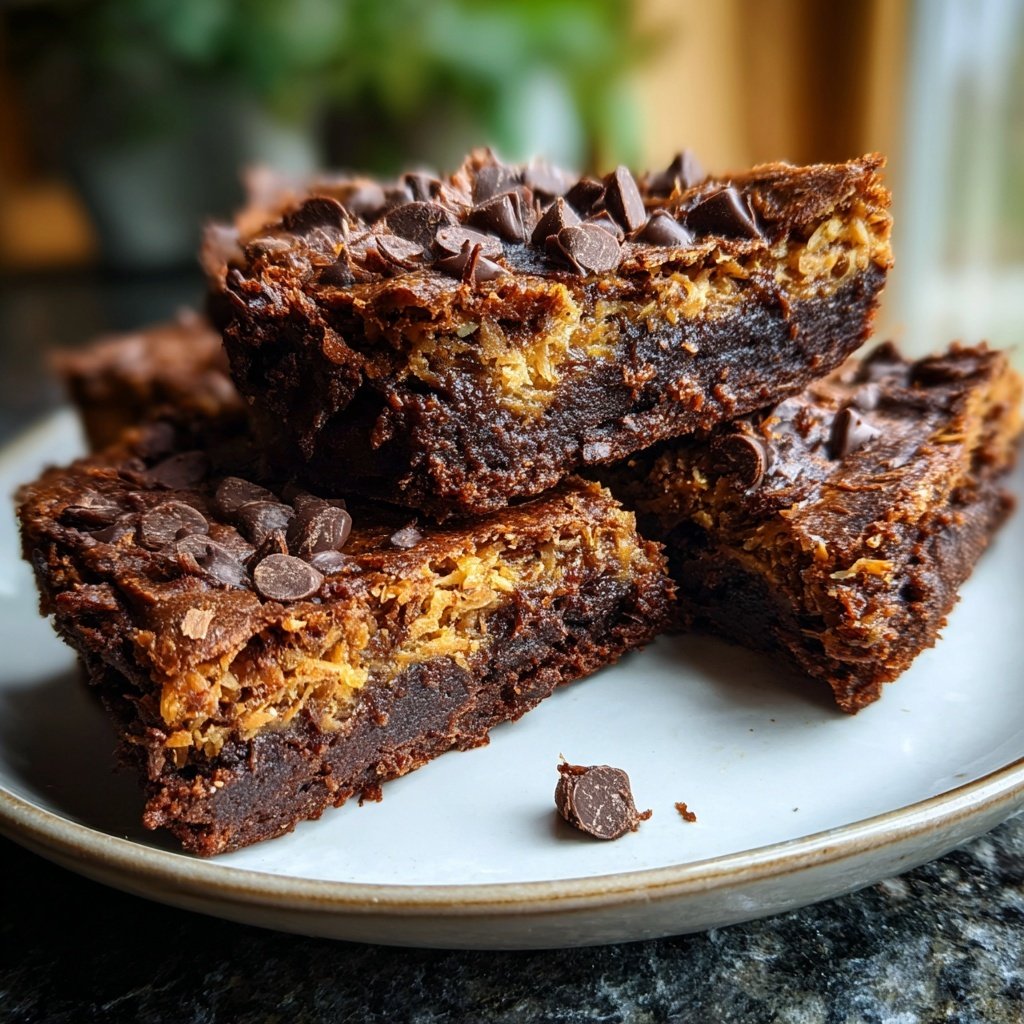 Sauerteig Abfall Brownies mit Kokosfasern