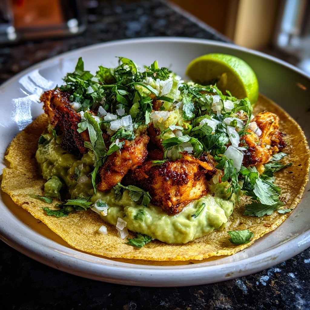 Scharfer Fisch Taco Bowl Avocado