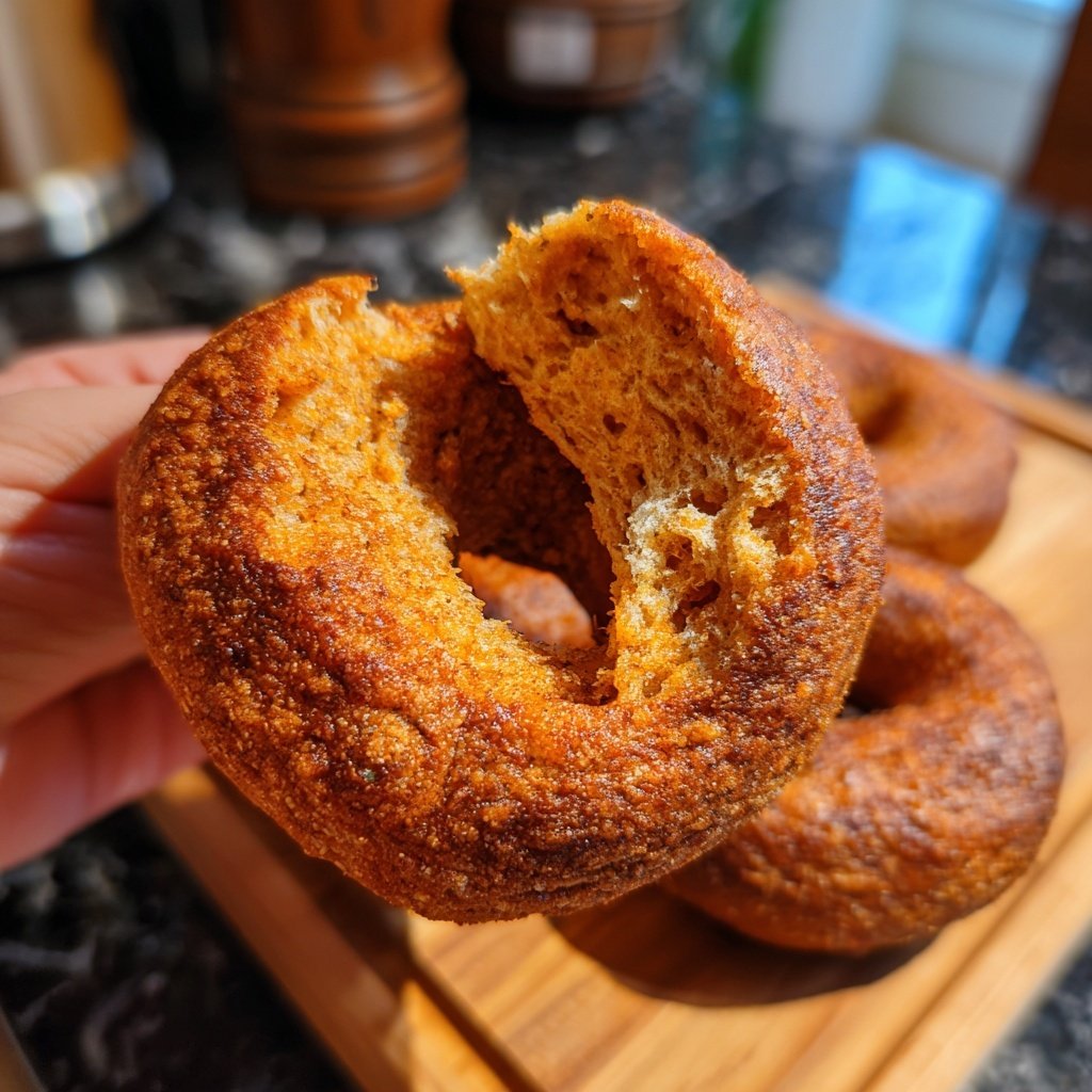 Protein Bagels mit Ingwer Melasse Gewürz