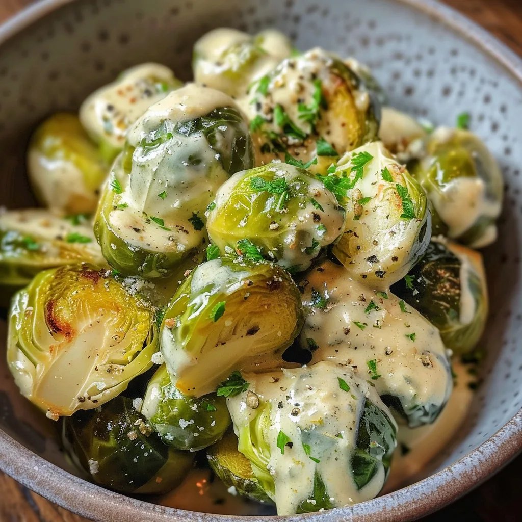 Rosenkohl in Frischkäse-Senfsauce