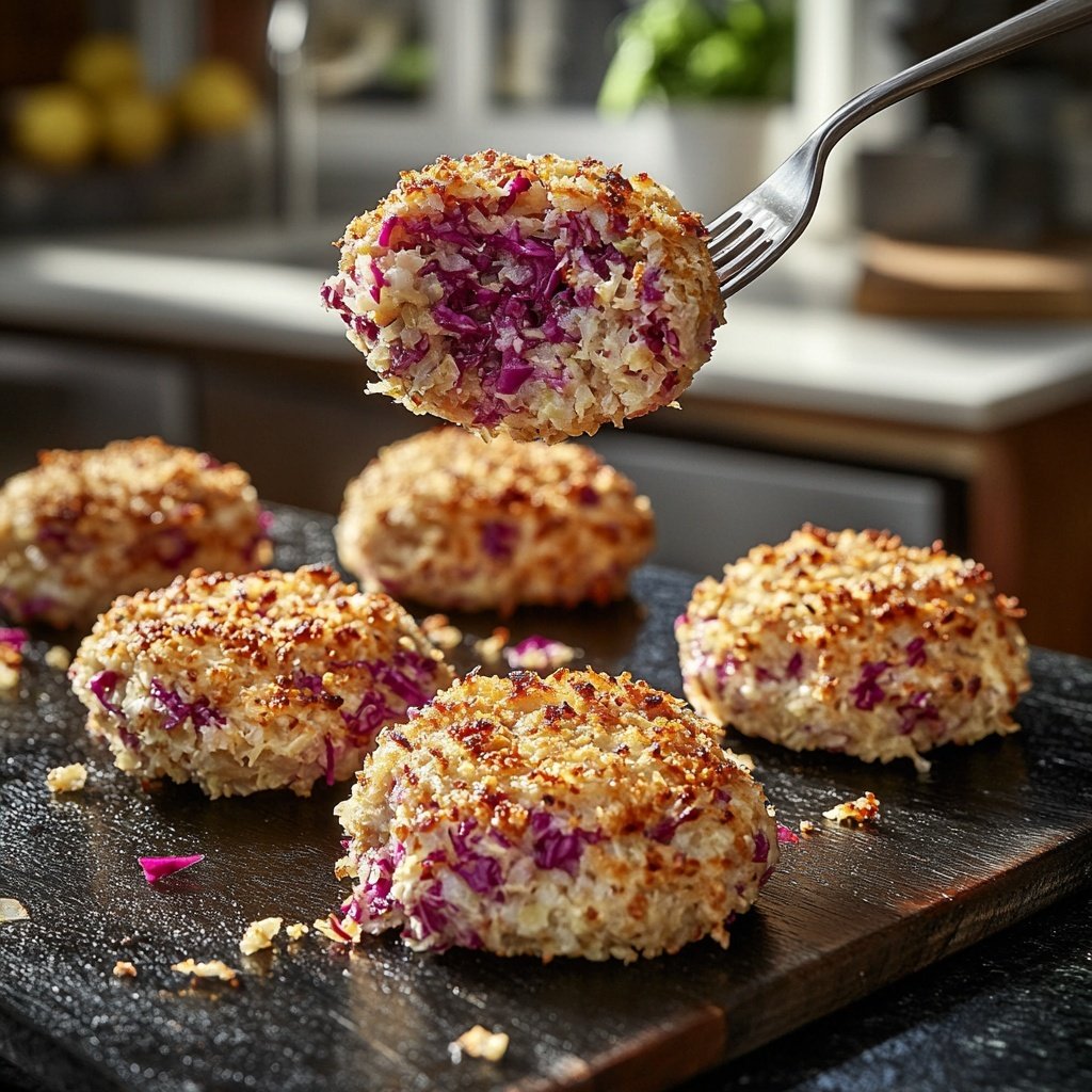 Vegane Linsen Medaillons mit Rotkohl