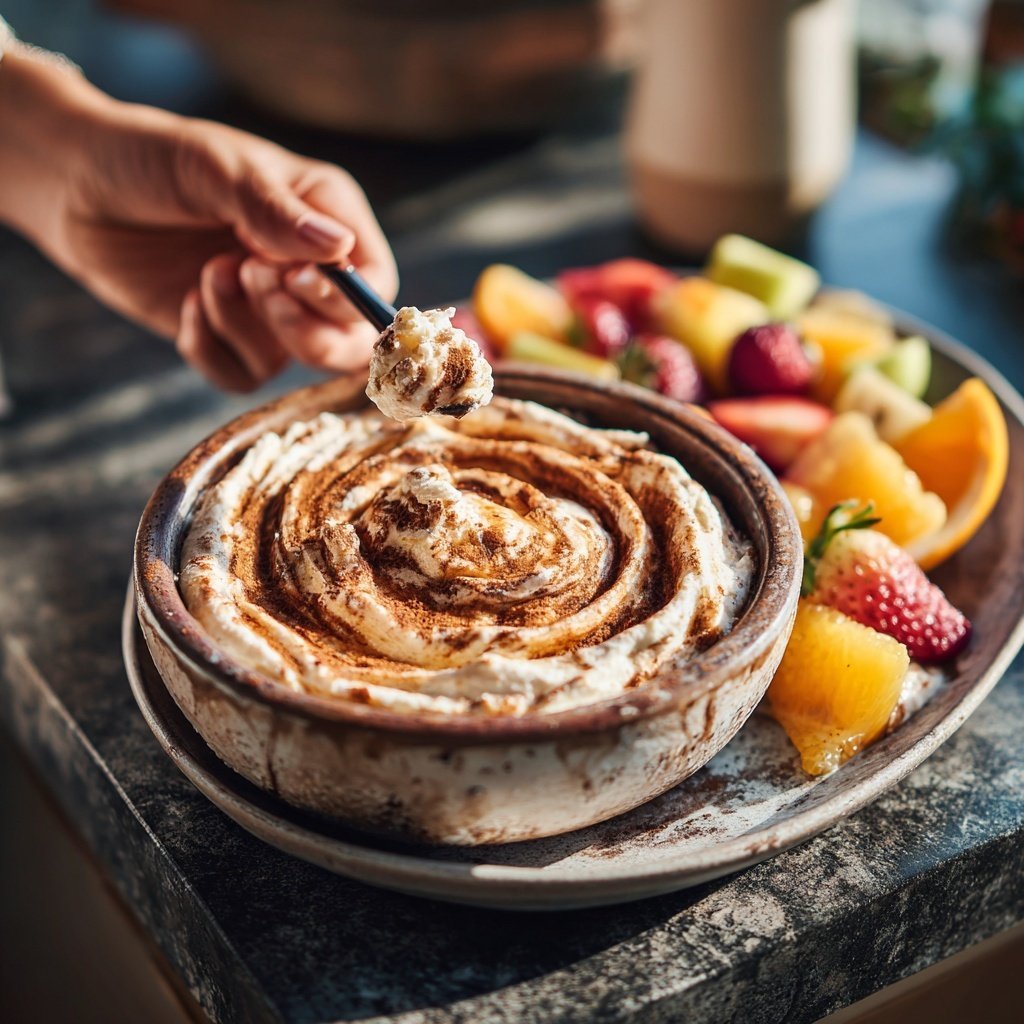 Zimt Joghurt Obst Dip