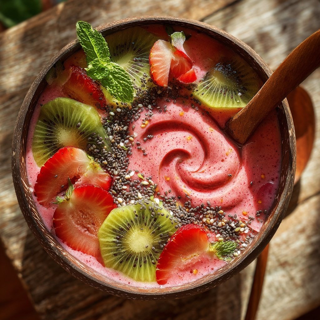 Erdbeer Kiwi Smoothie Bowl