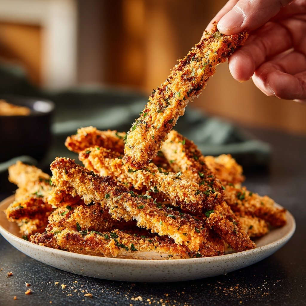 Knusprige Hähnchenstreifen Aus Dem Ofen