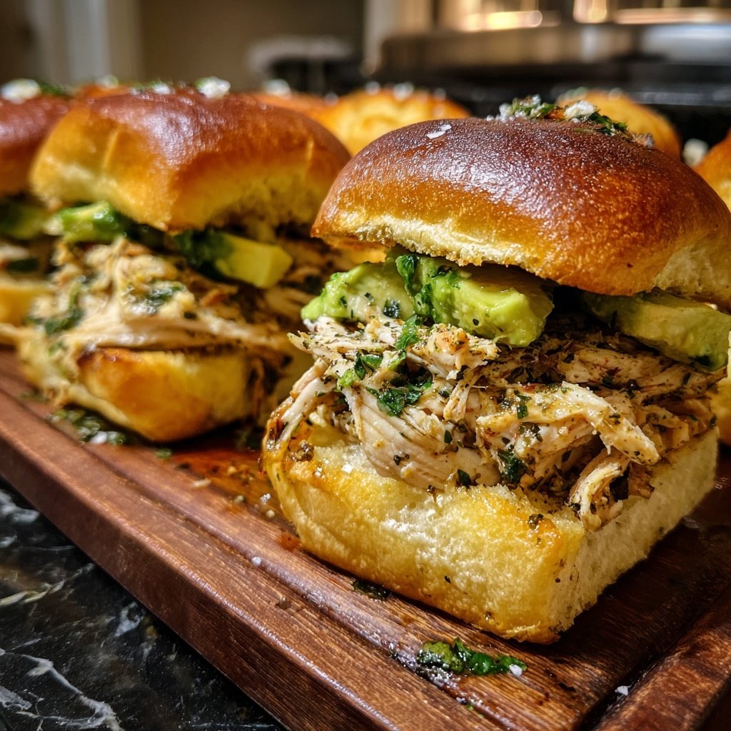 Kräuter Truthahn und Avocado Sliders