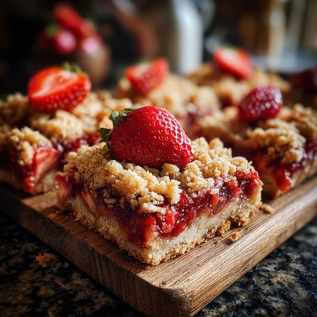 Erdbeer Crumble Hafer Riegel