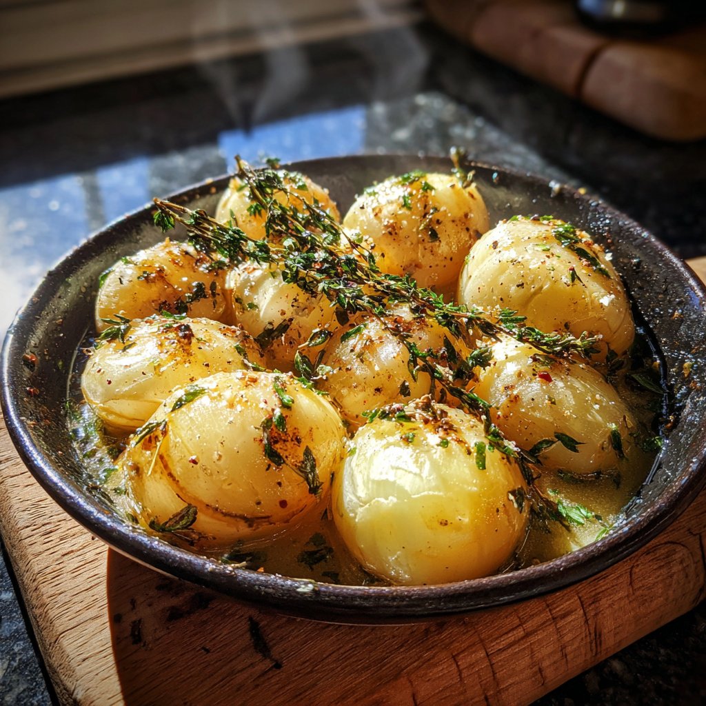 Zwiebelkochen mit Butterguss