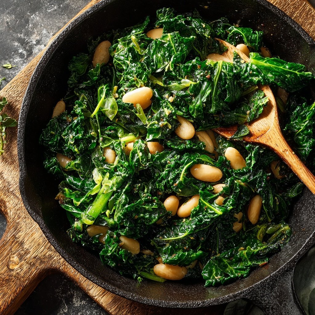 Kohl-Grünkohl-Weißbohnen-Pfanne
