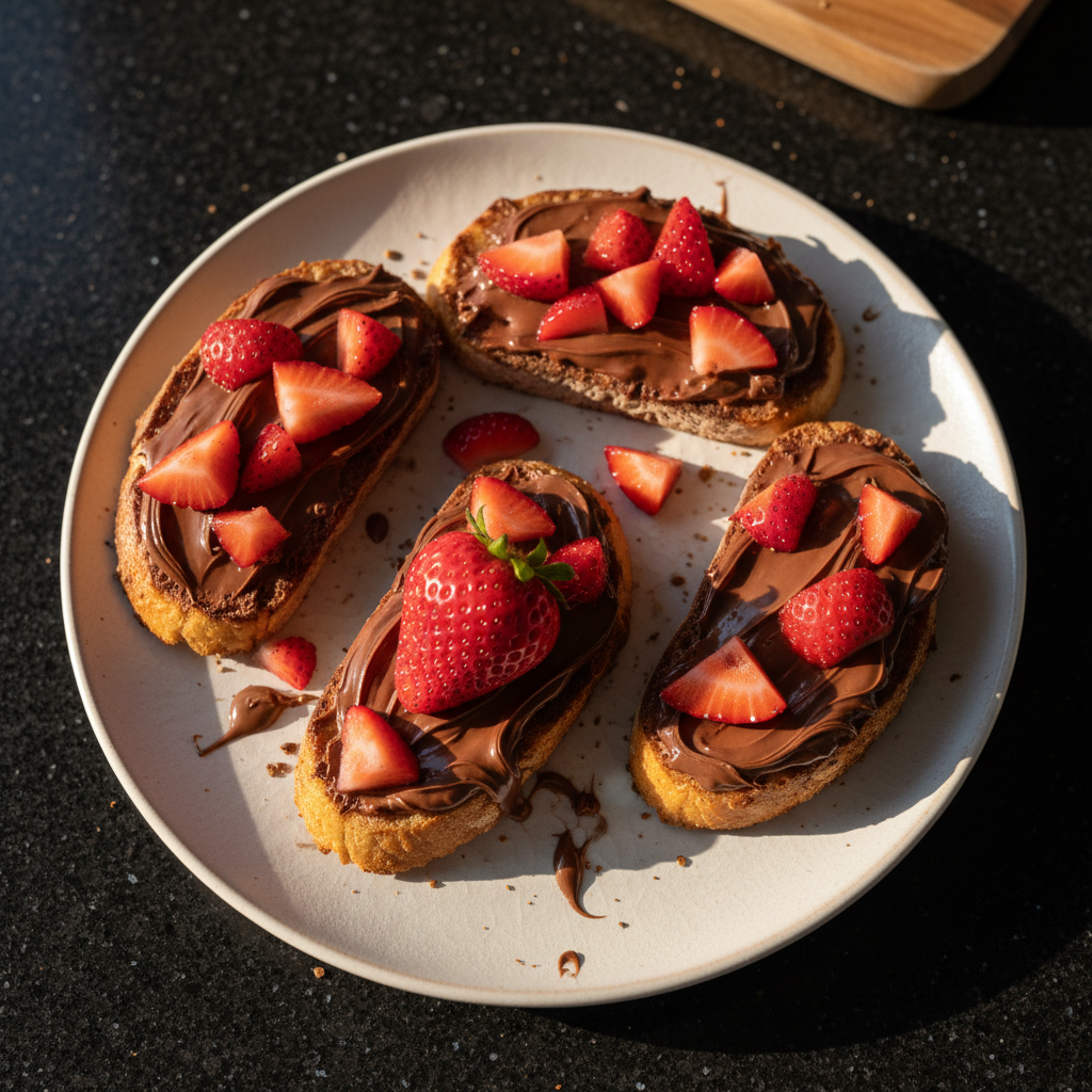 Erdbeer Schokoladen Crostini Genuss