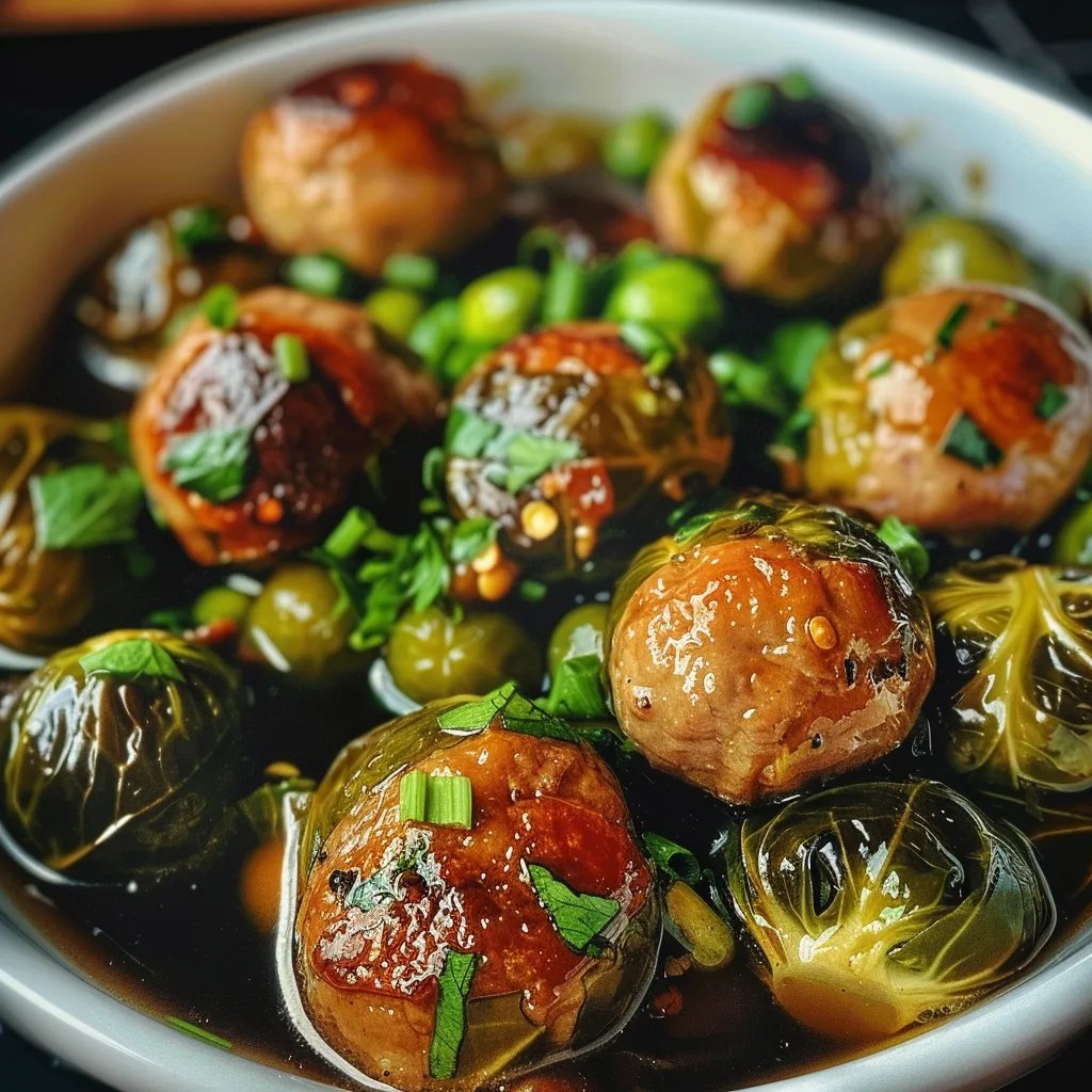 Rosenkohleintopf mit Hackbällchen