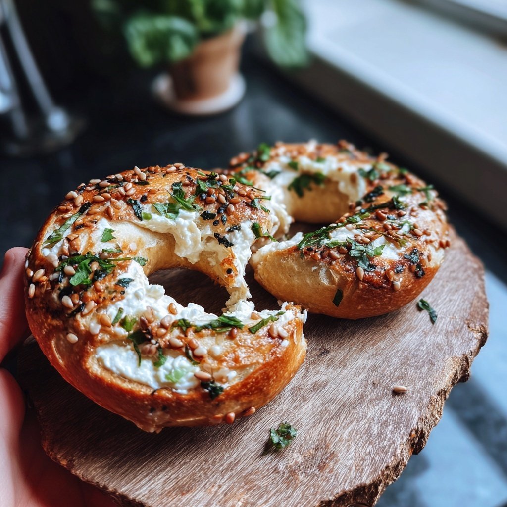 Protein Bagels mit Hüttenkäse Basis