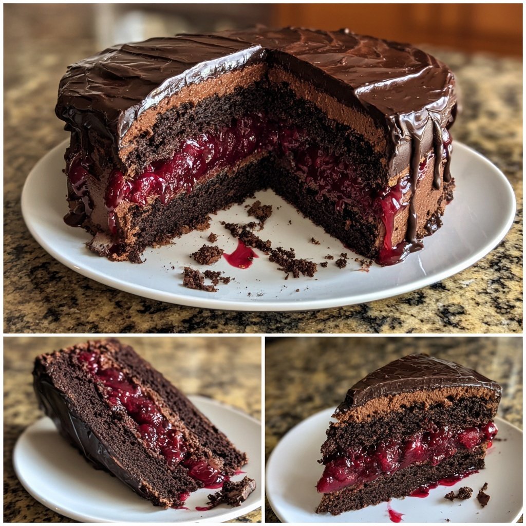 Schoko Kirsch Torte elegante Küche