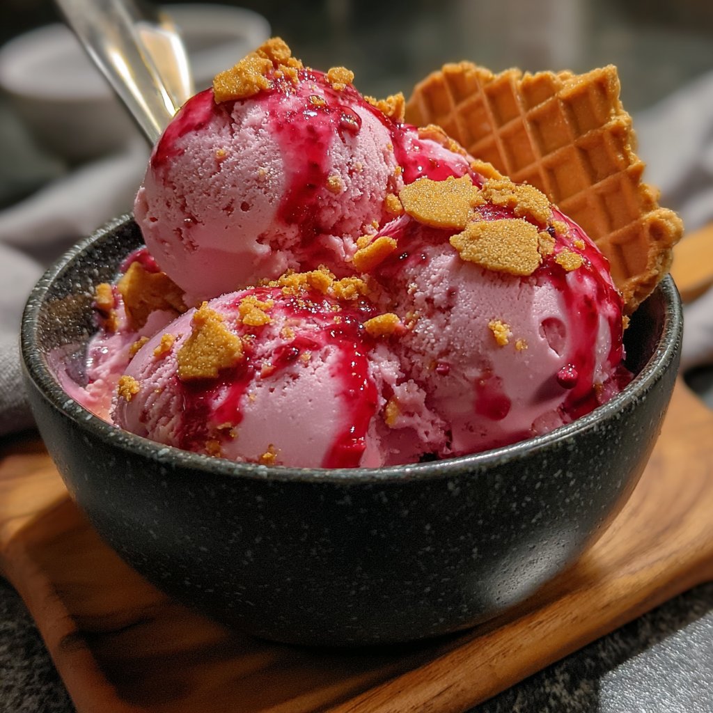 Erdbeer-Eiscreme-Dessert