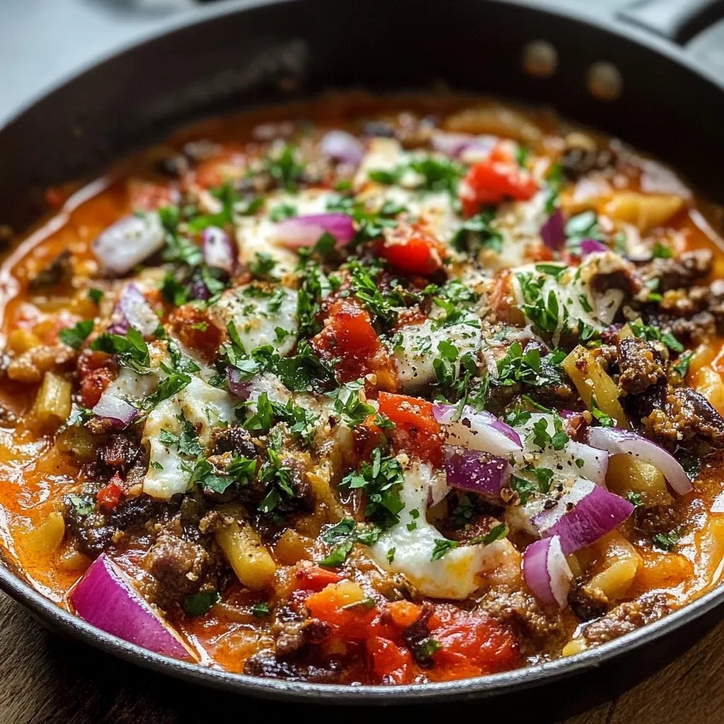 Griechische Kritharaki-Pfanne