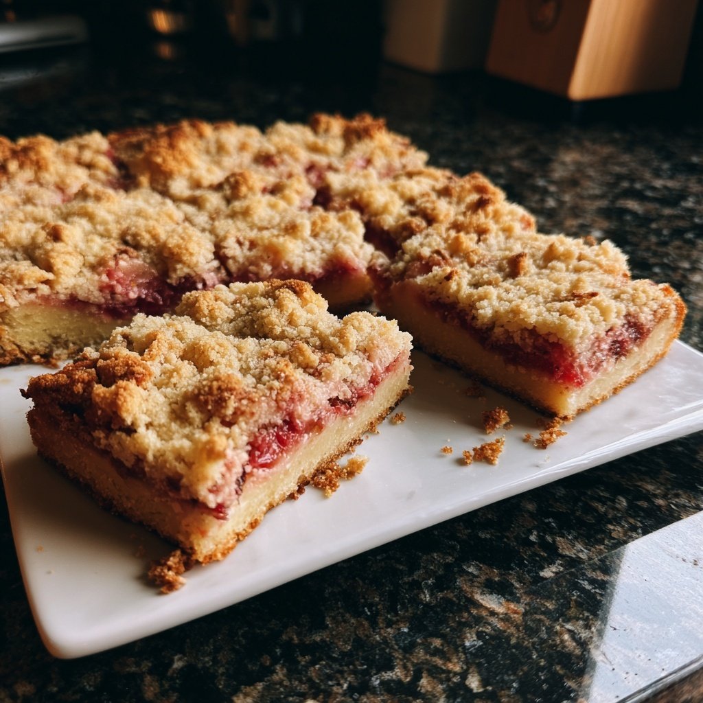 Vanille-Rhabarber Streuselkuchen