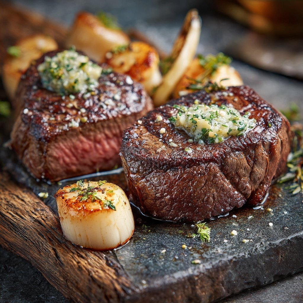 Steak und Jakobsmuscheln Genuss