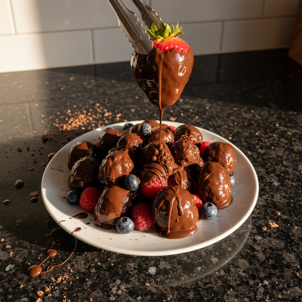 Dekadente Schokoladenüberzogene Beeren