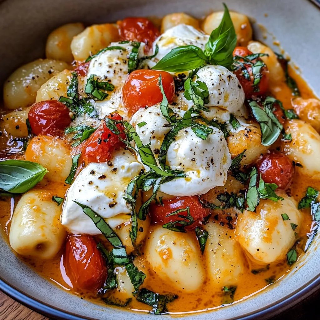 30-Minuten-Cremige Tomaten-Gnocchi mit Burrata
