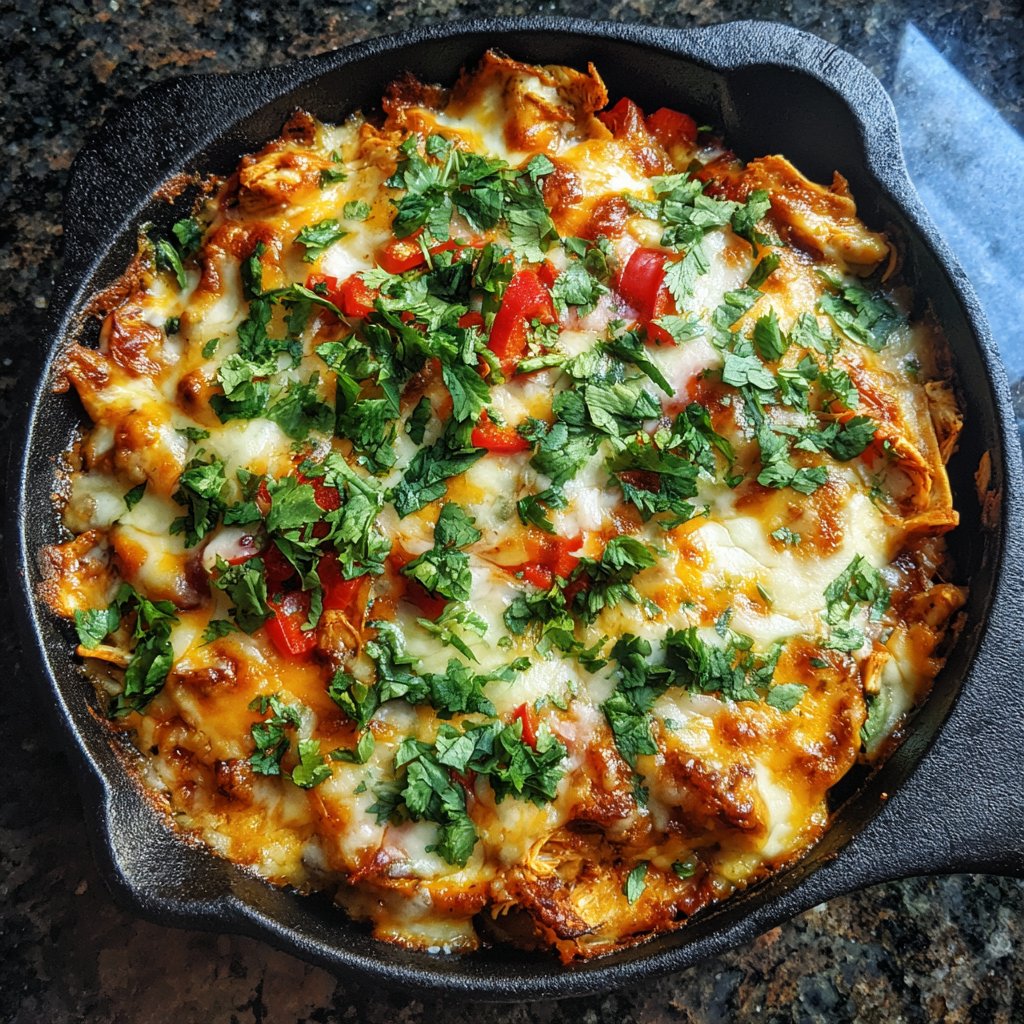Einfache Hühnchen Enchilada Pfanne