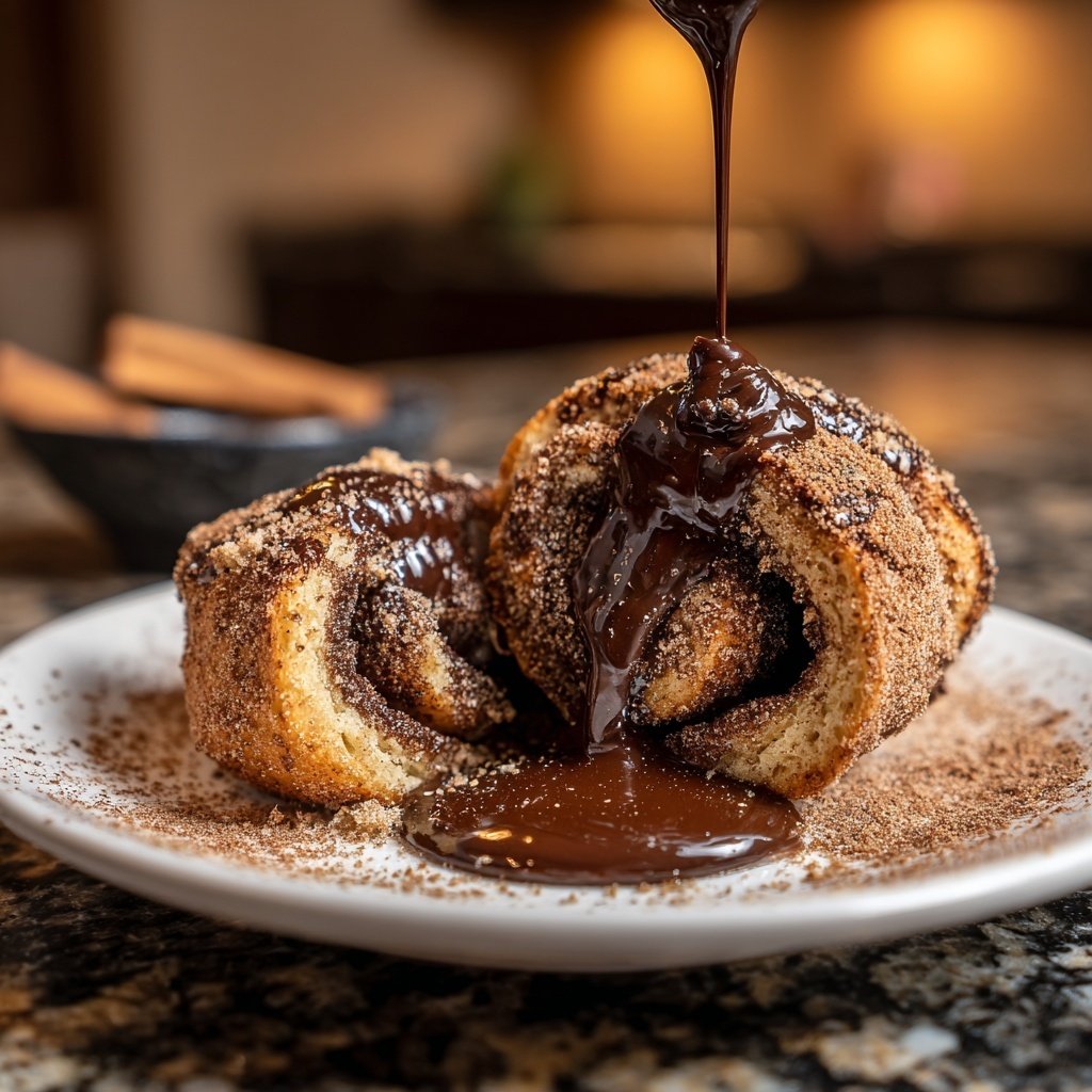 Zimt Rollen Schokoladen Fondue