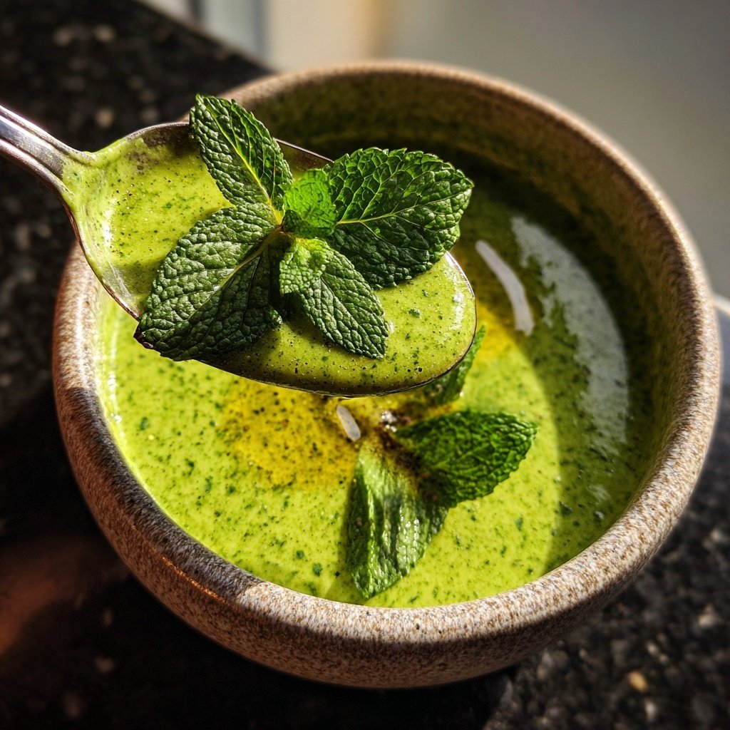 Erbsen Minz Suppe für Frühlingsabende