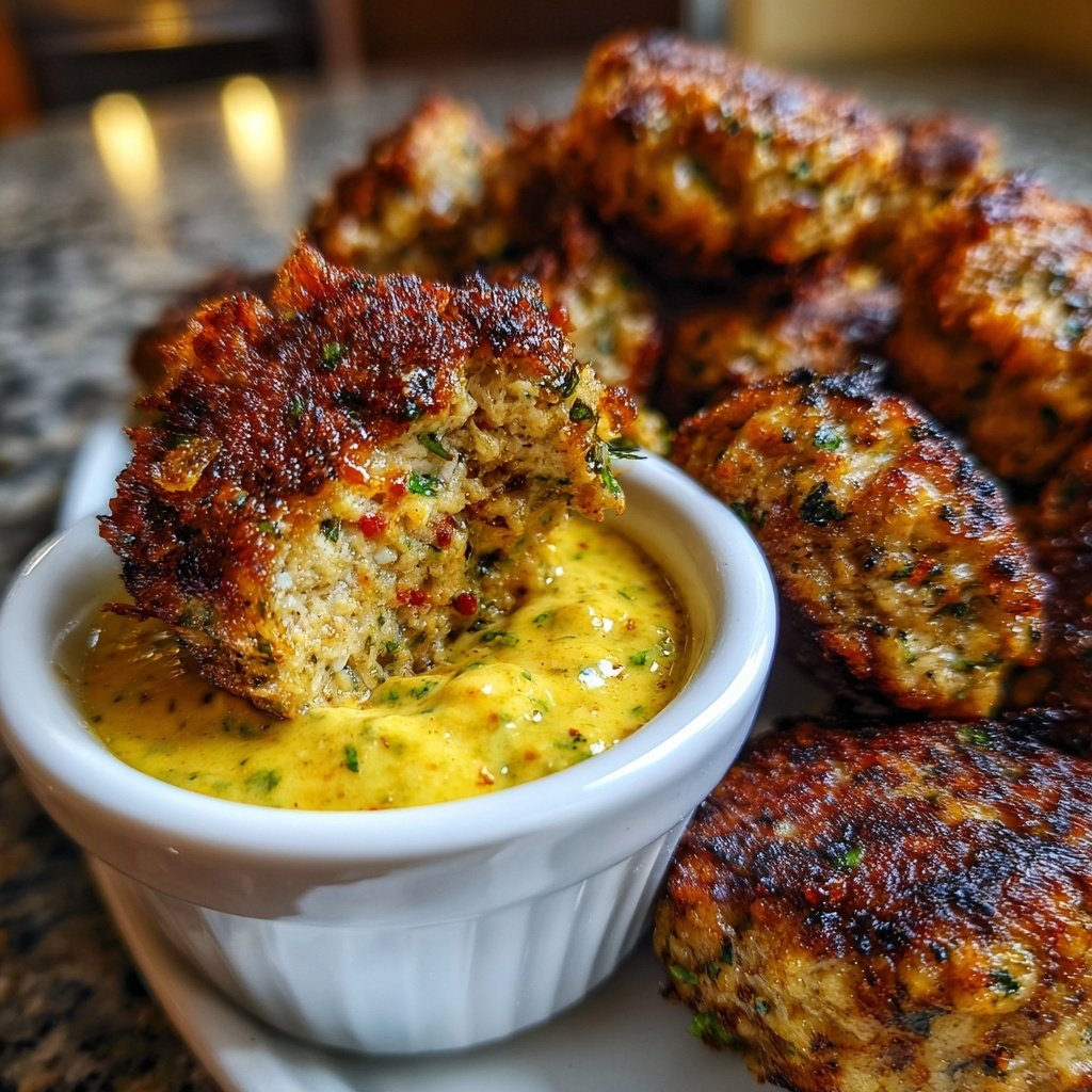 Party Frikadellen mit Senf Dip