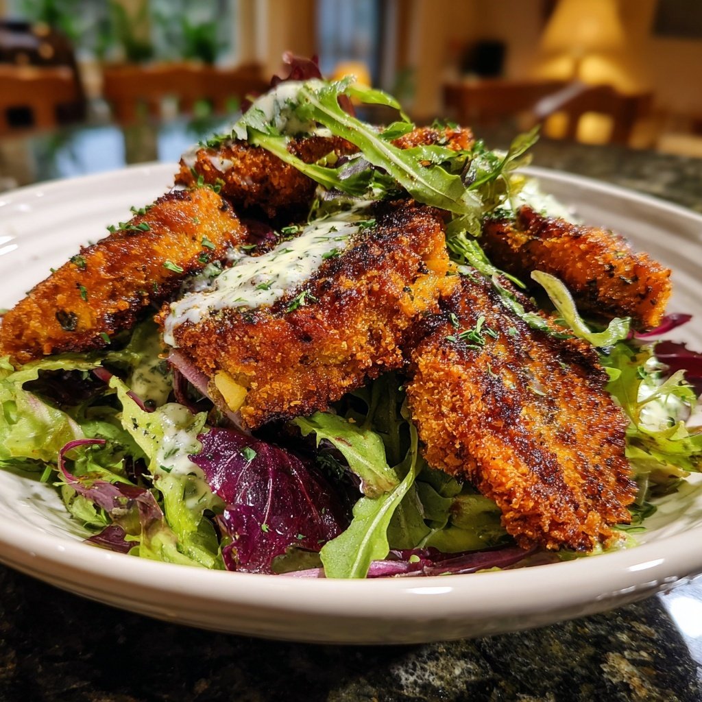 Feldsalat mit Sellerie Schnitzel