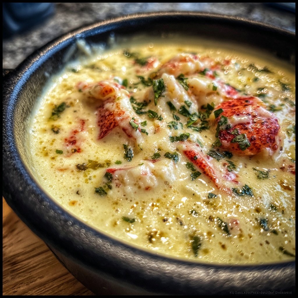 Hummer und Weißer Cheddar Fondue